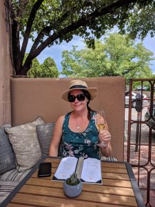 Max enjoying a tasting at the Gruet Tasting Room in Santa Fe