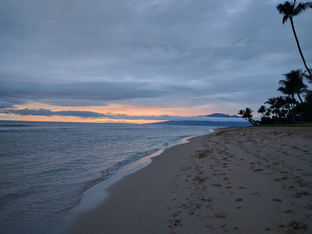 Ka'anapali Beach on a rainy day