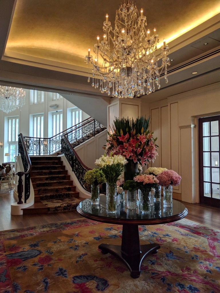 Fresh flowers in the lobby at the Park Hyatt Saigon