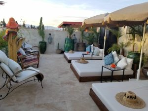 Seating on the rooftop terrace