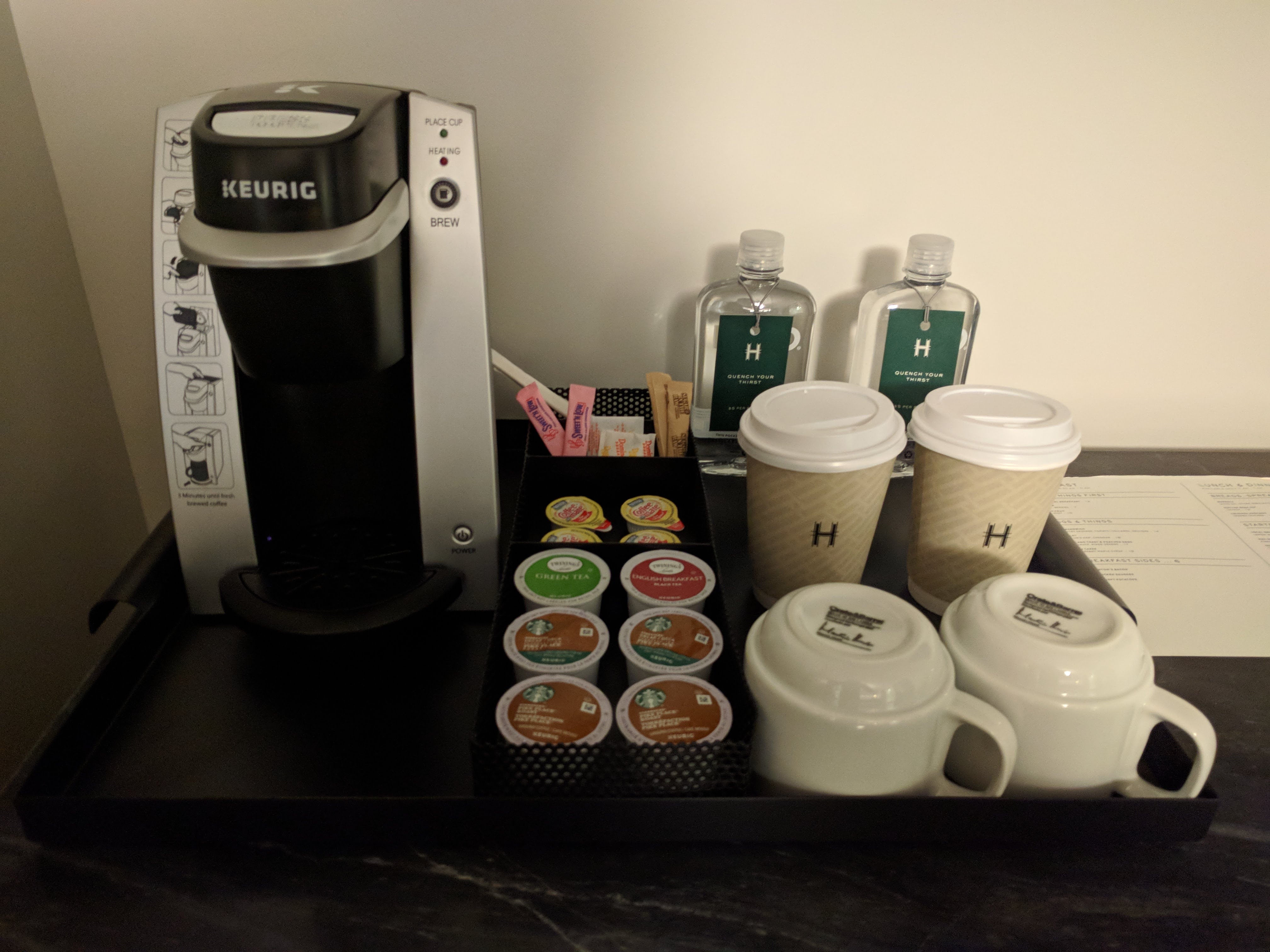 In room beverages at Holston House