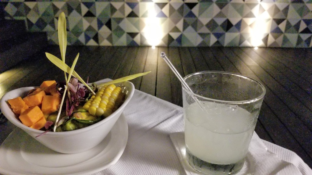 Peruvian ceviche and margarita at Sushi en la Azotea at the K Tower Hotel