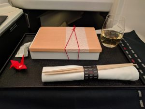 Japanese appetizer on JAL in Business Class from NRT to CGK