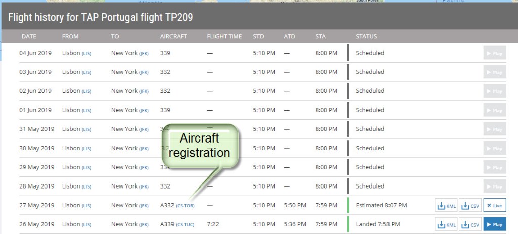 How to look up an aircraft registration on FlightRadar24