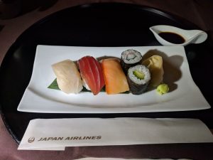 Japan Airlines First Class Sushi