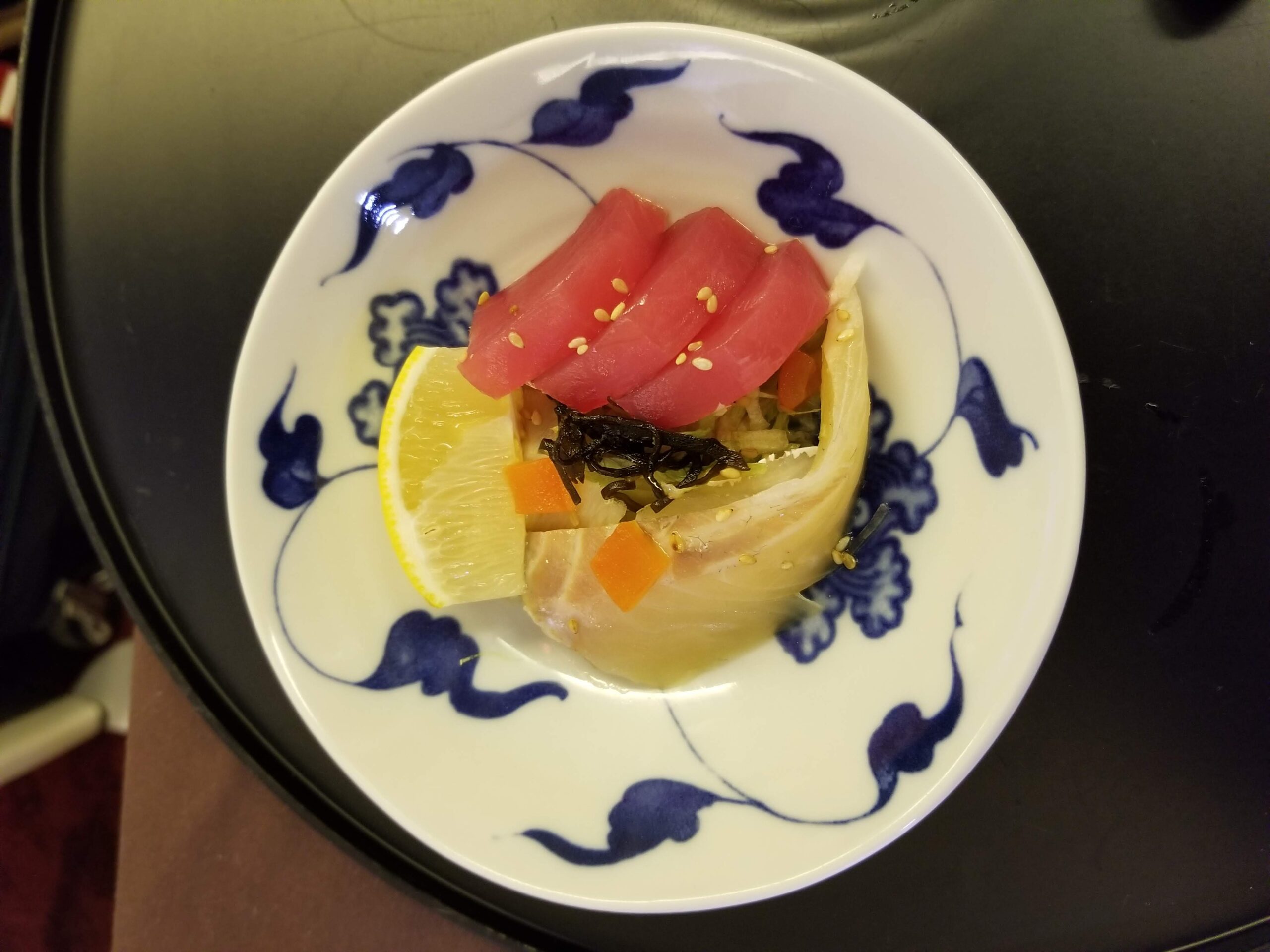 Kelp marinated tuna and sea bream