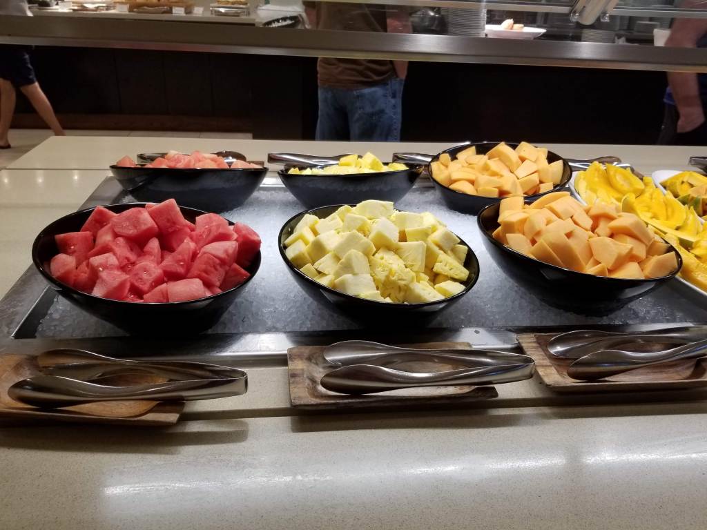 Fresh cut fruit part of the breakfast buffet at the Waikiki Marriott Resort & Spa