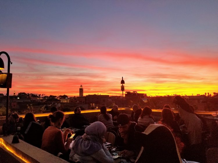 Sunset on the rooftop at Nomad; so many people on their phones!