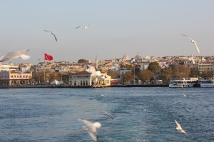 Taking the ferry between Istanbul and Kadikoy