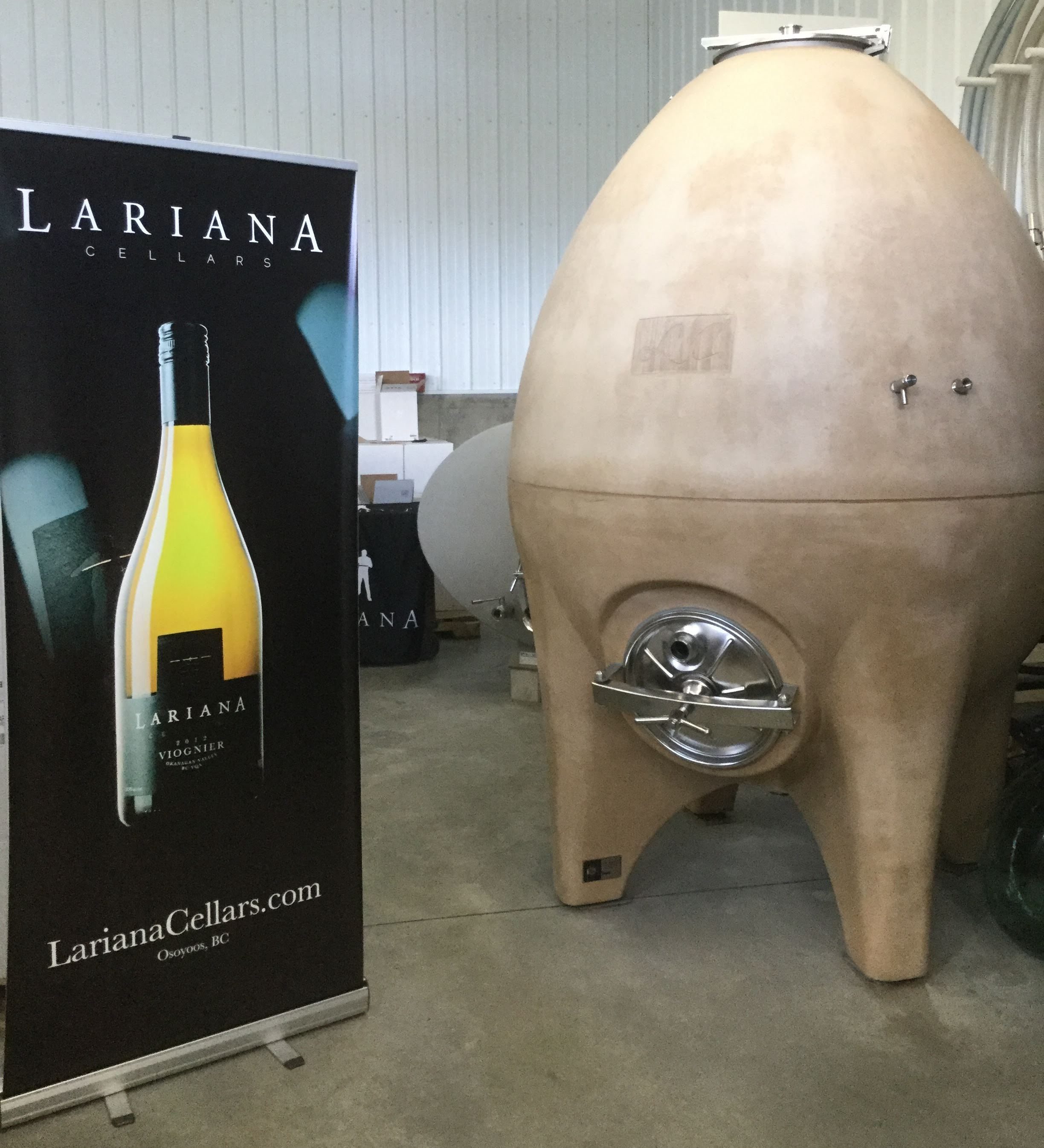 The fermentation egg at Lariana for the Viognier