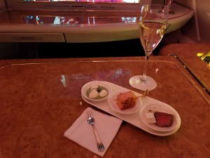 Amuze bouche and Dom Perignon