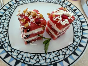 Watermelon and feta salad at Parisa 's Sharq Village location