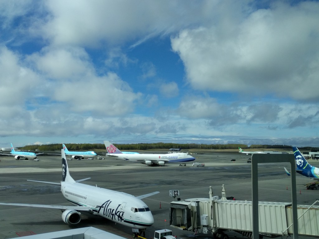 Cargo aircraft at ANC airport