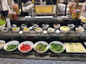 Cold food/olive bar at the lounge