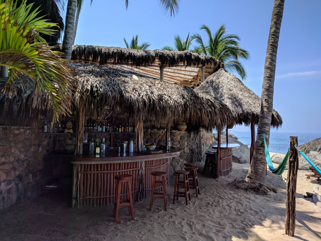 The beach bar at Playa Escondida