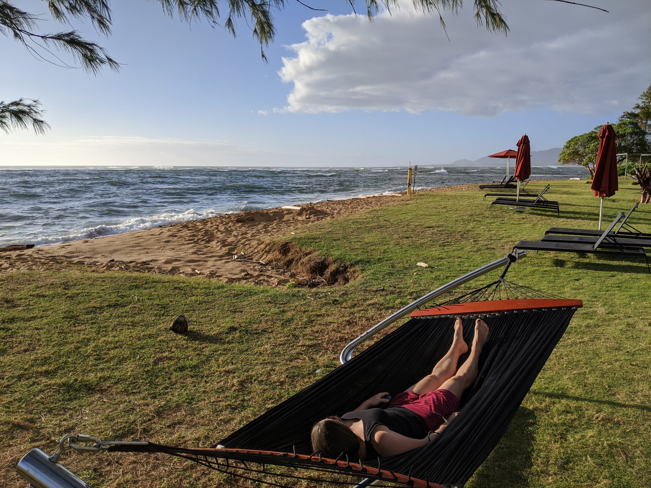 Sheraton Kauai Coconut Beach: Max relaxing in a hammock