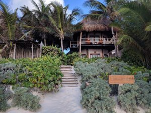 Encantada's ocean front rooms from the beach