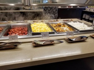 Hot dishes part of the breakfast buffet at the Waikiki Marriott Resort & Spa