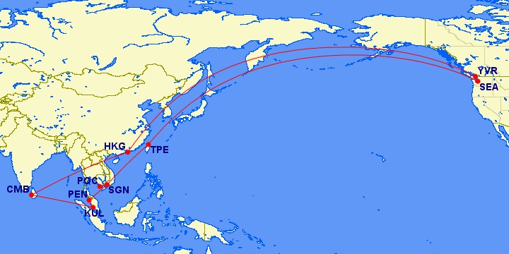 We Leave Today Trip Route Map: 19,143 miles over 10 segments