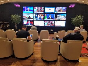 Seating by TVs at the lounge