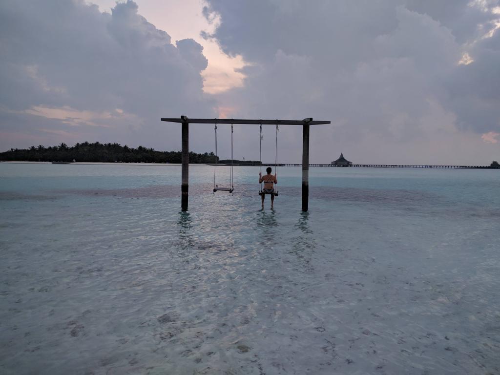 Swing at sunrise before the storm