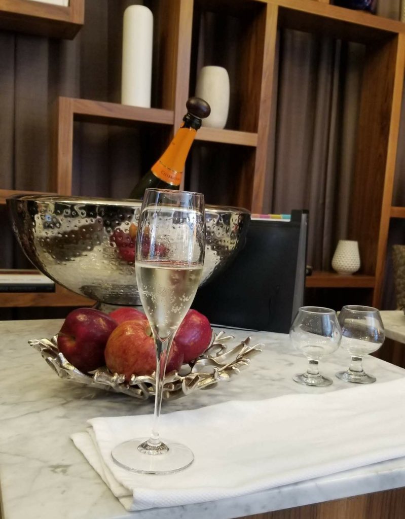 Champagne at check-in