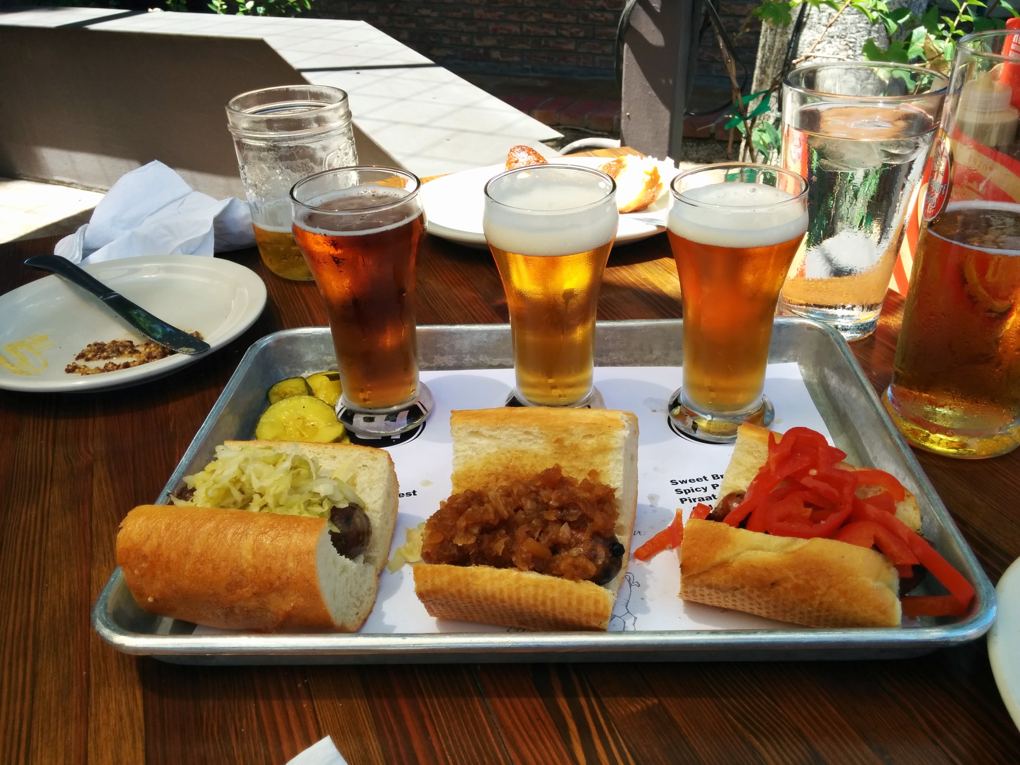 Brat Haus beer and sausage slider flight