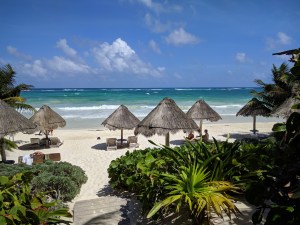 The beach in front of Encantada
