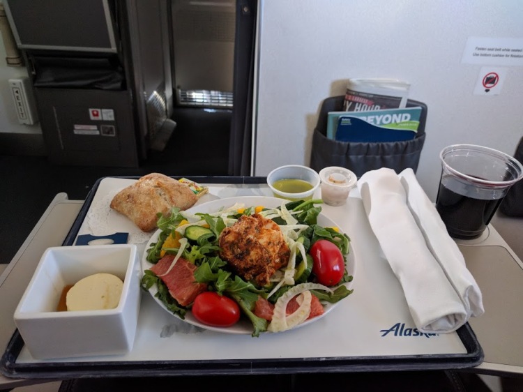 First Class Meal on Alaska Airlines DAL-SEA