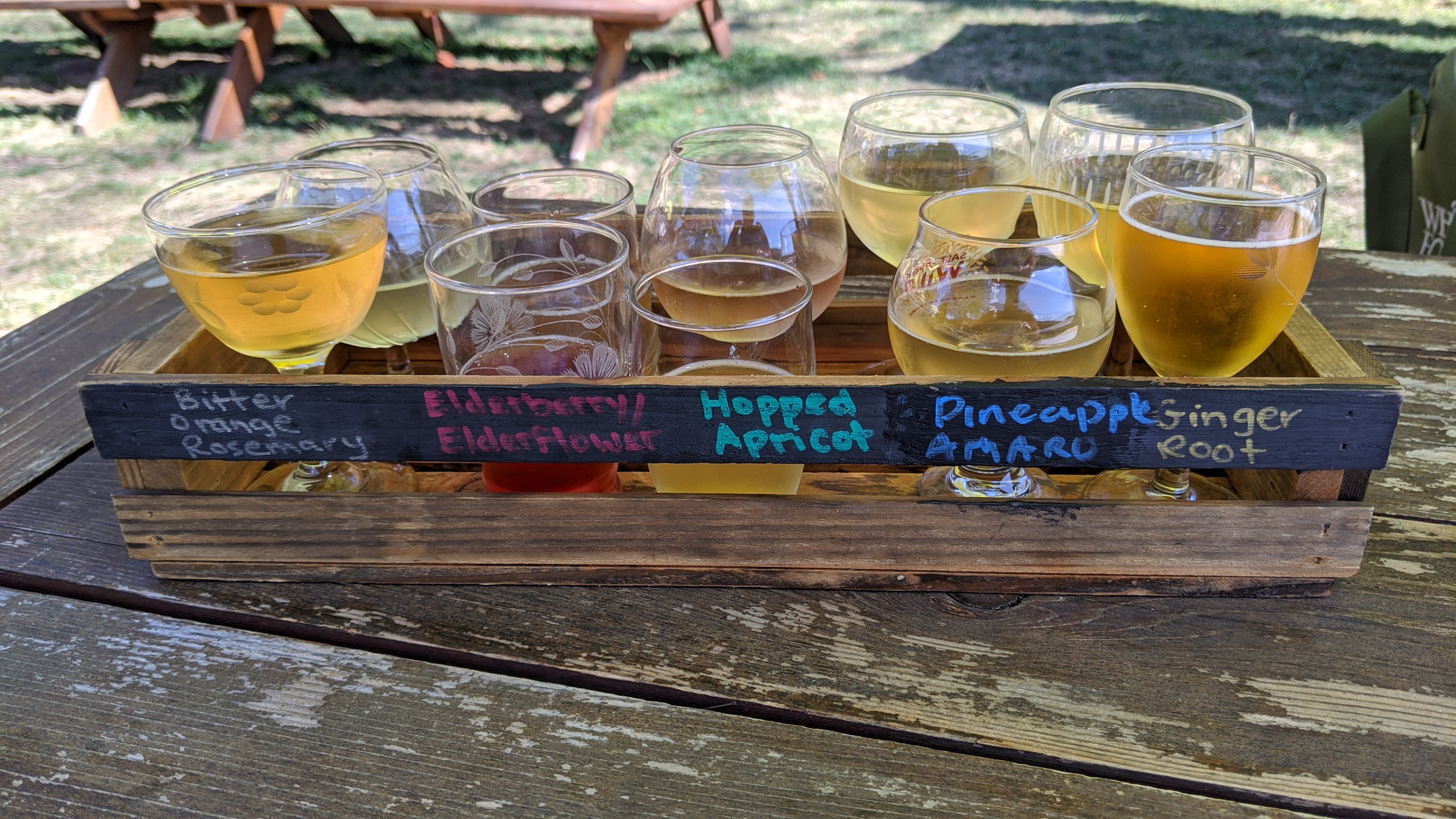 Salt Spring Wild Cider: tasting flight of all their ciders