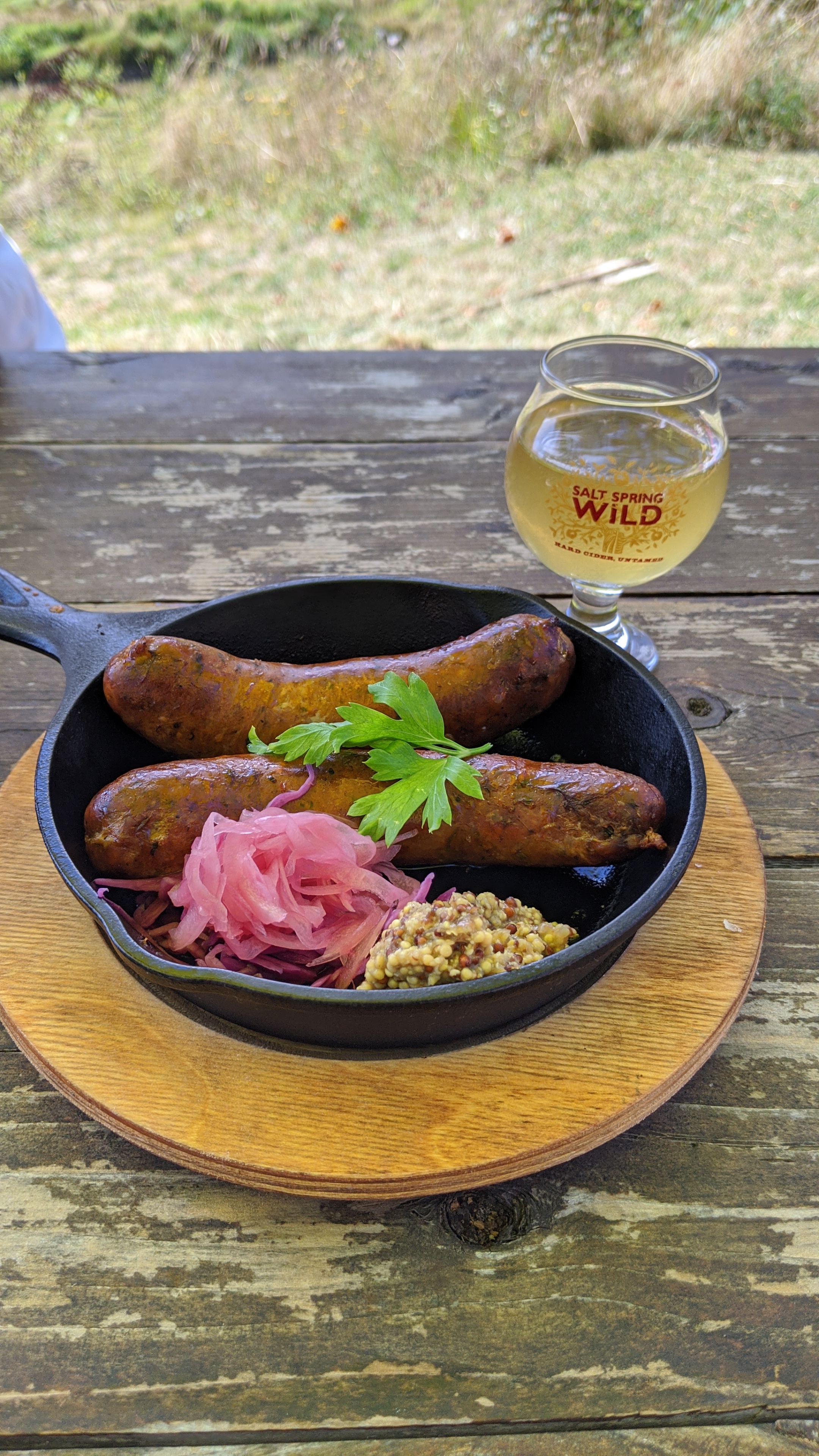 Salt Spring Wild Cider: sausage