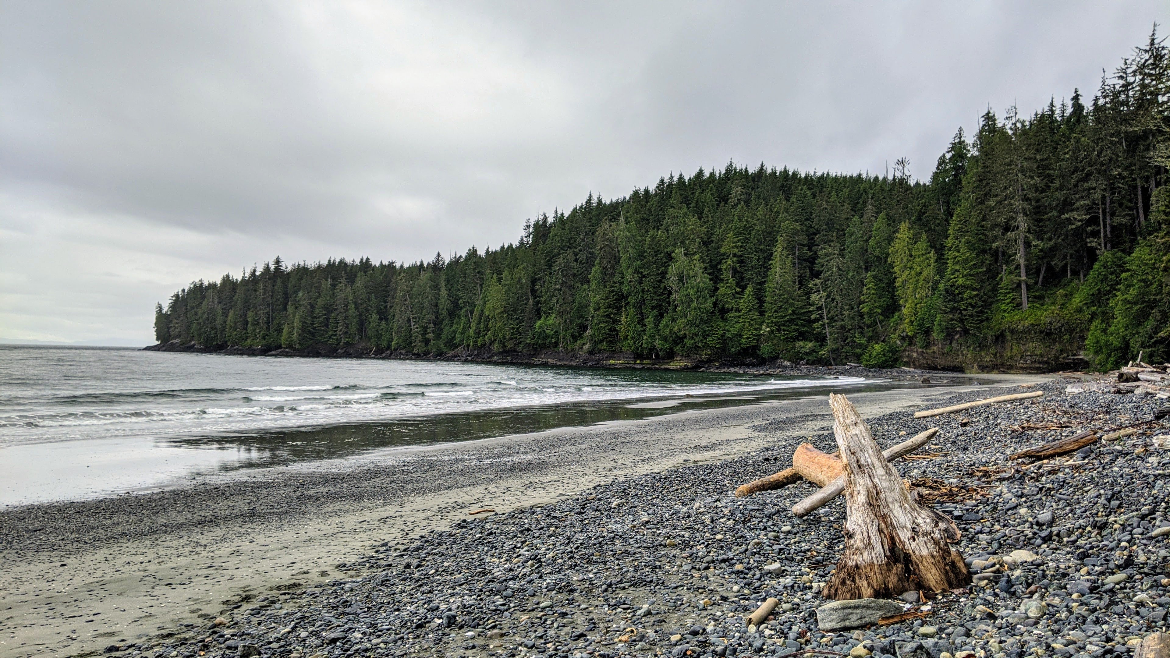China Beach just north of Jordan River on a cloudy day