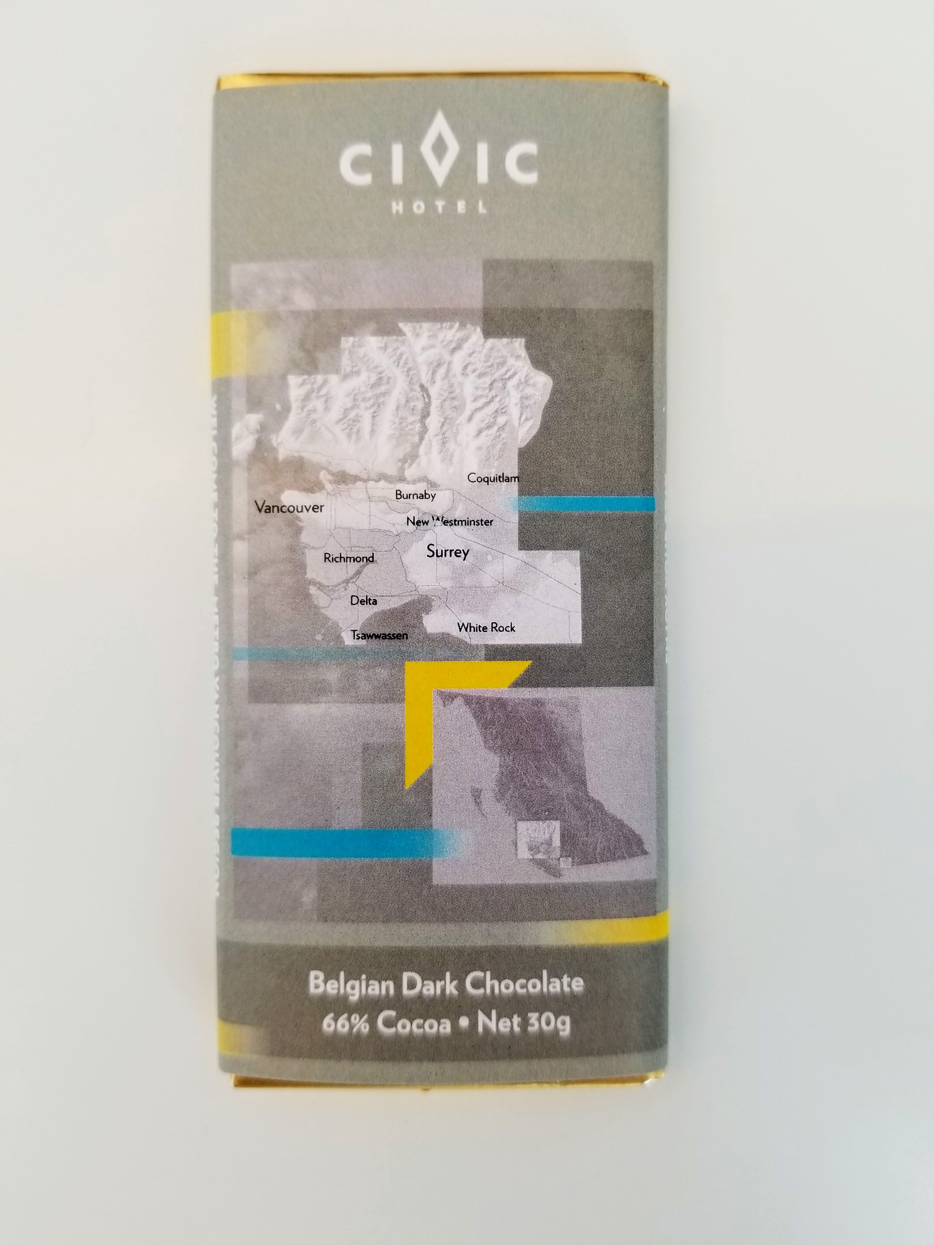 Civic Hotel - Branded Chocolate Bar made by Daniel Le Chocolat Belge
