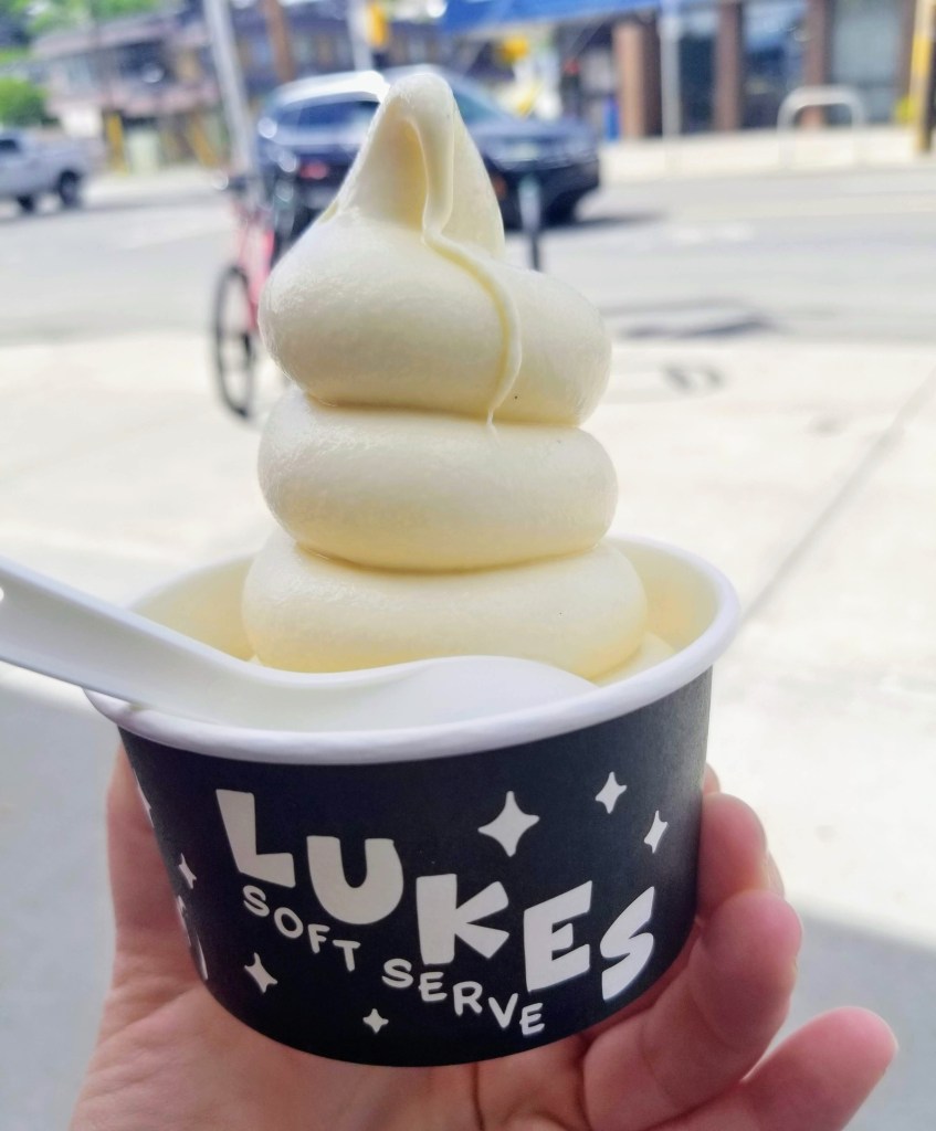 The famous soft serve from Lukes Drugmart in Calgary