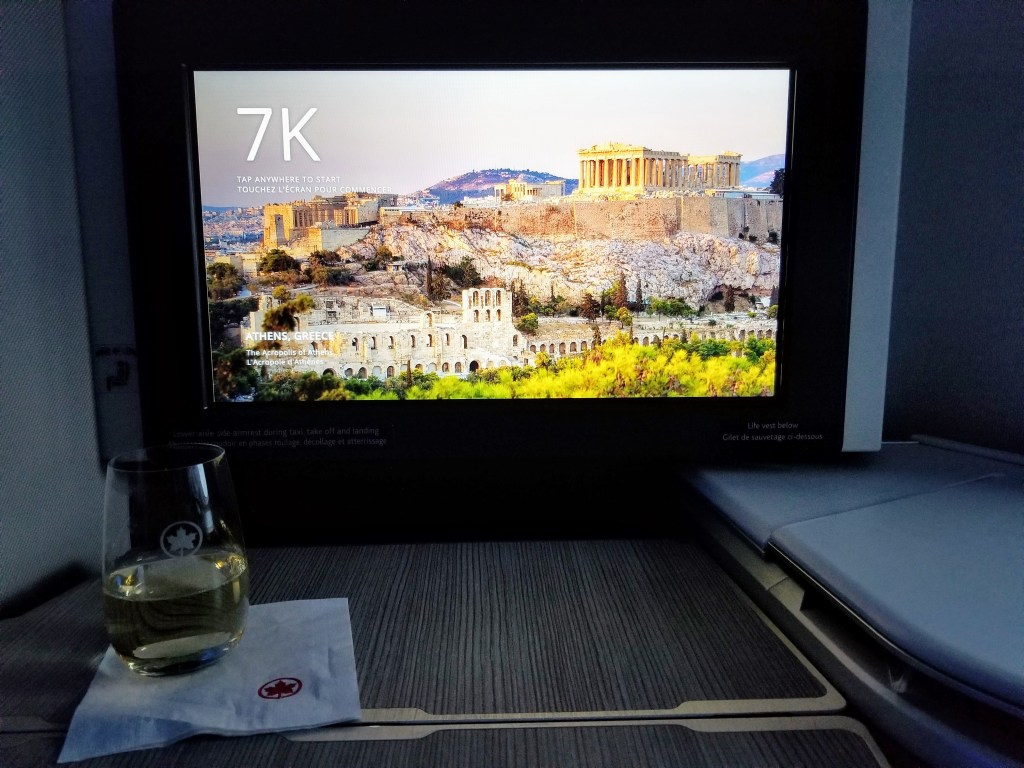 Our flight to Athens on Air Canada from Toronto
