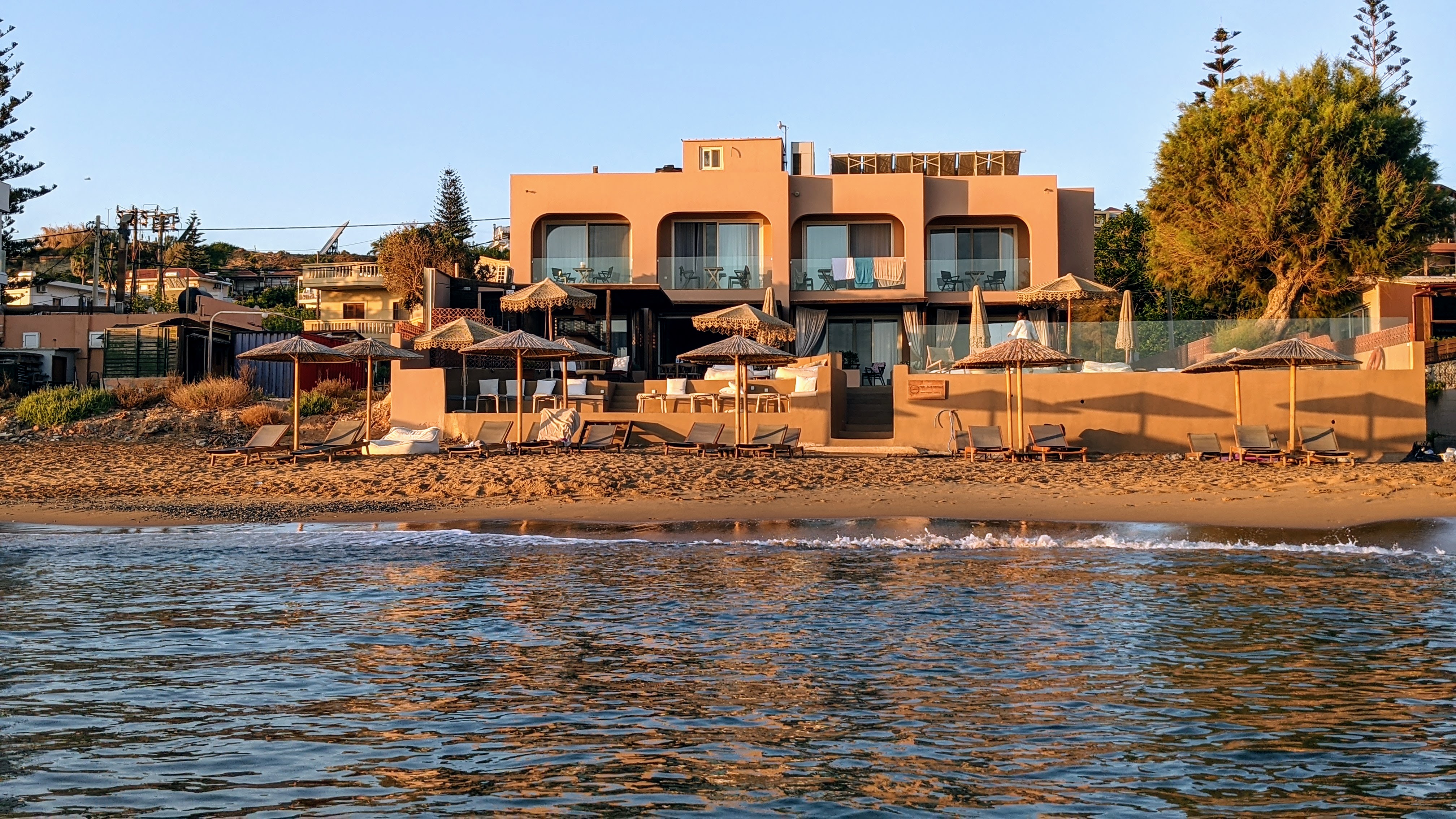View of The Theodore Boutique Hotel from the sea