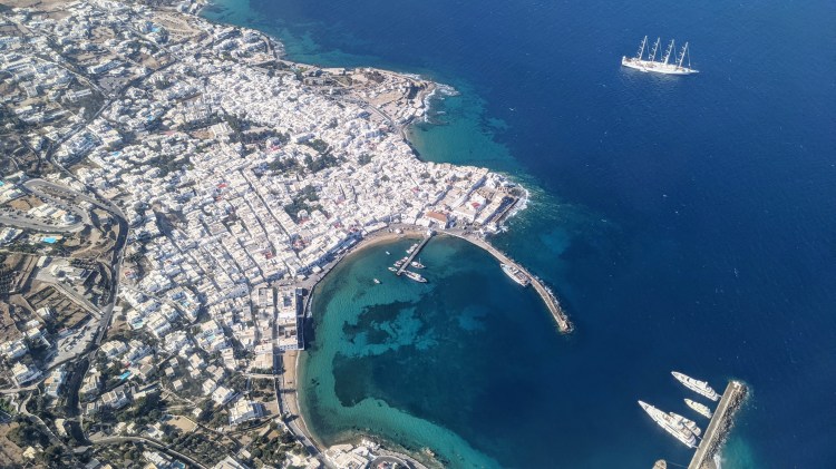 Aerial view of Mykonos Town