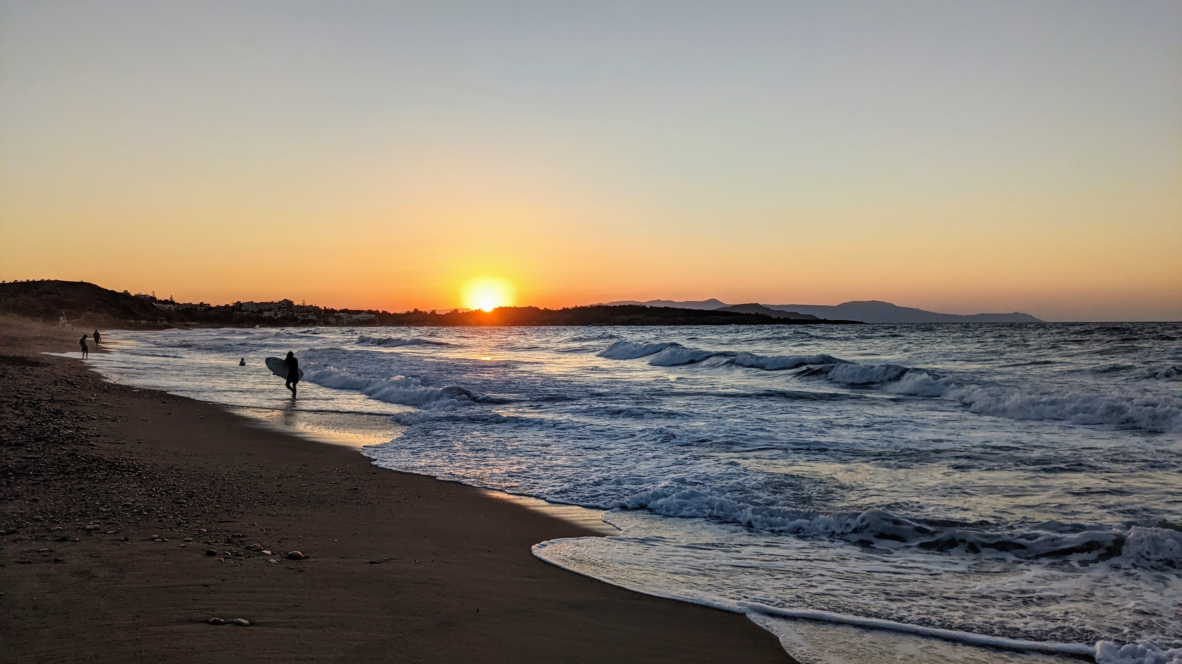 Sunset by the water in Chania