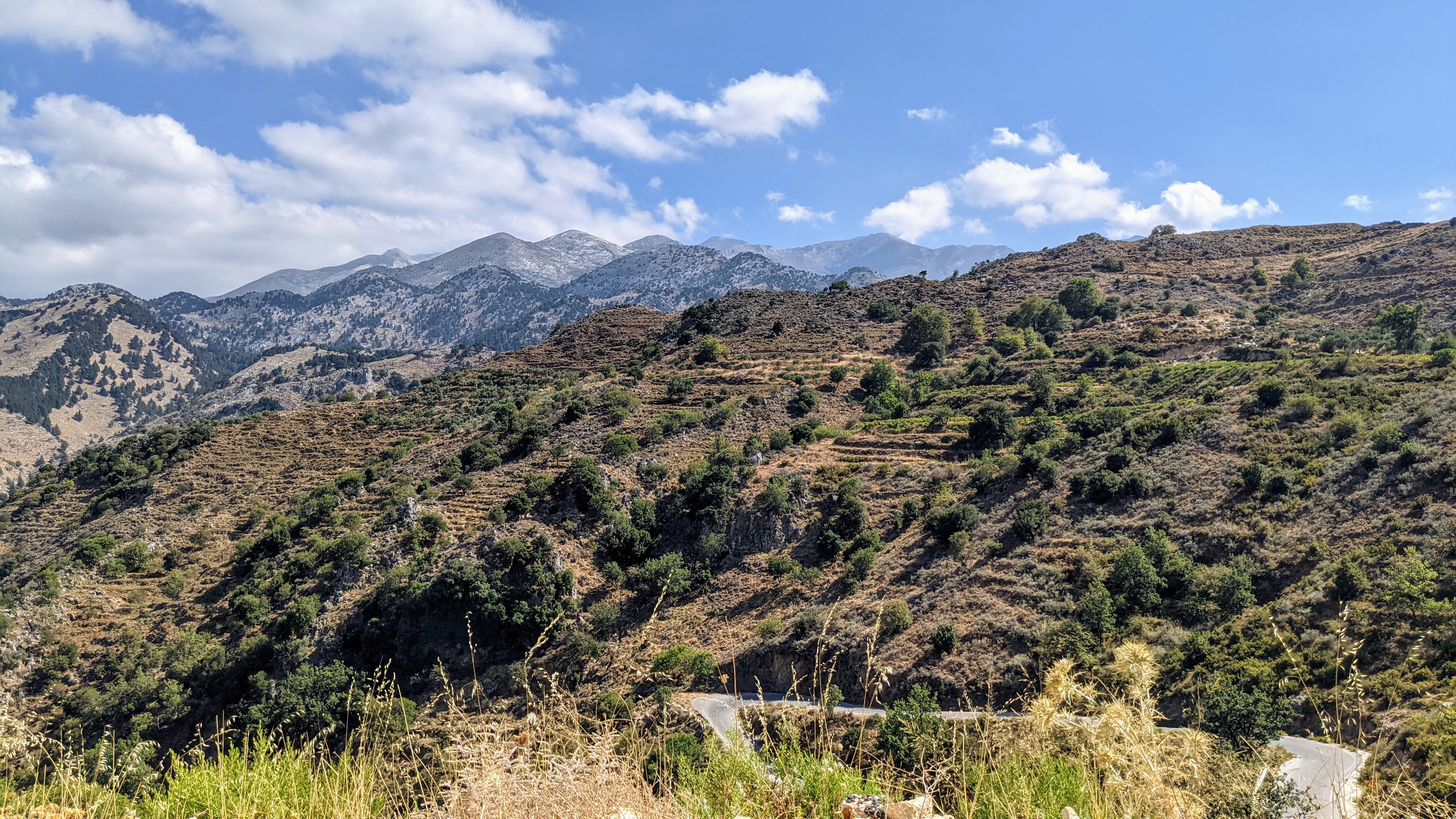 The hairpin turns driving in the hills of Crete