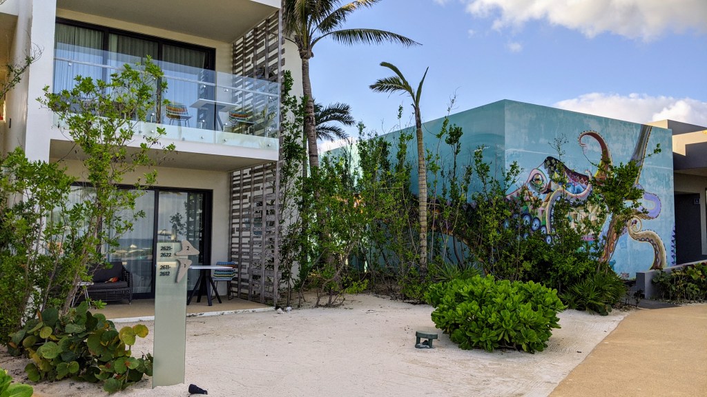 Our room: right beside the restaurant and loud music with very little privacy