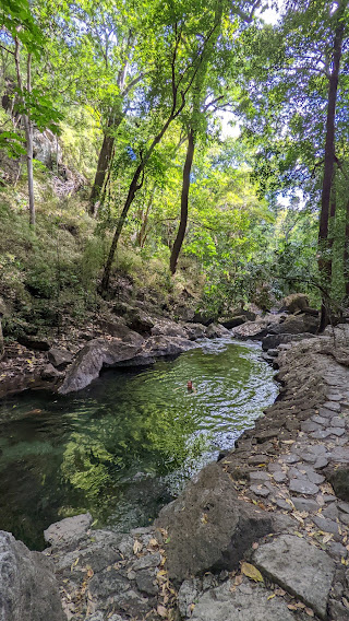 Natural hot pools at Rio Perdido